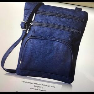 Leather Cross Body Bag inn navy.  NWT